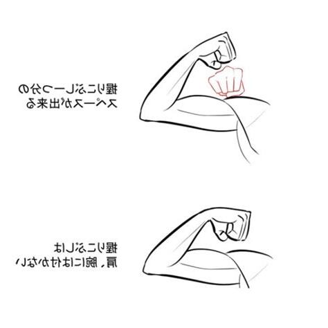 手臂彎曲畫法