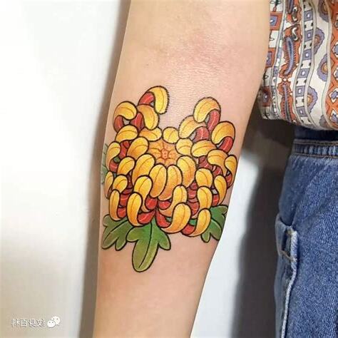 菊花刺青顏色