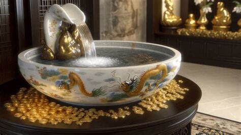 流水聚寶盆擺放位置