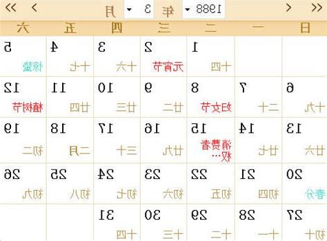 1988年農曆