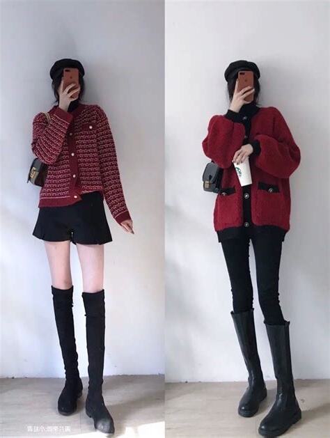 暗紅色穿搭