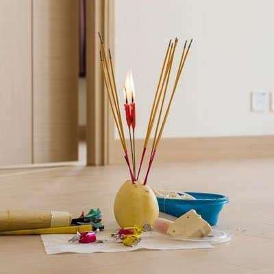 拜四角祭品處理