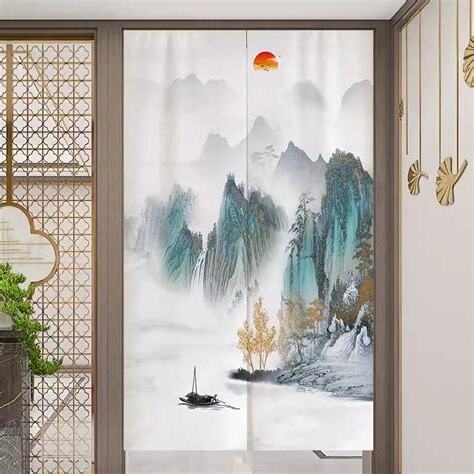 山水畫門簾