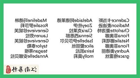 女性英文名字大全