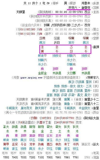 出生日期查五行