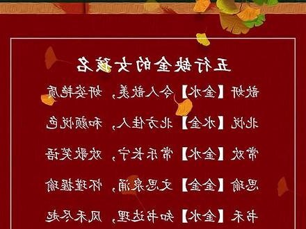 五行缺金起名