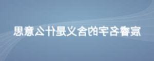 宸睿意思