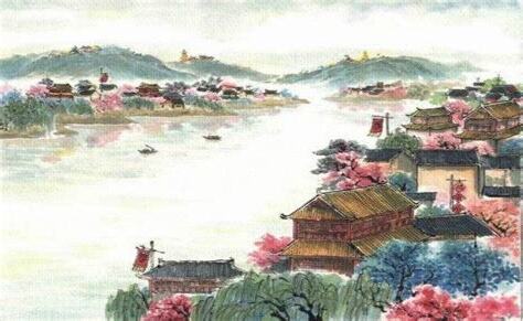 千里鶯啼綠映紅水郭山村酒旗風意思