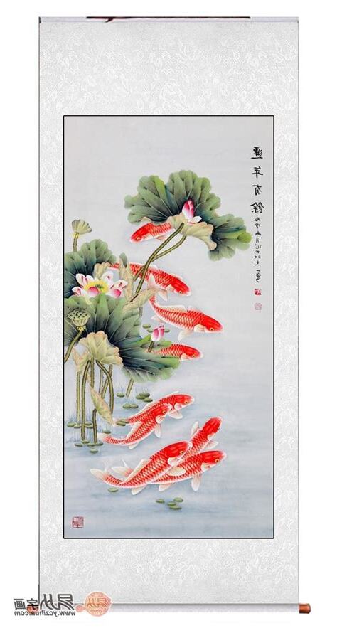 九魚圖掛畫