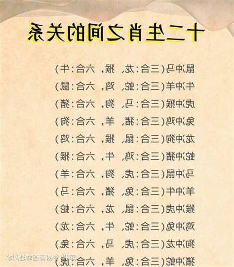 相衝生肖
